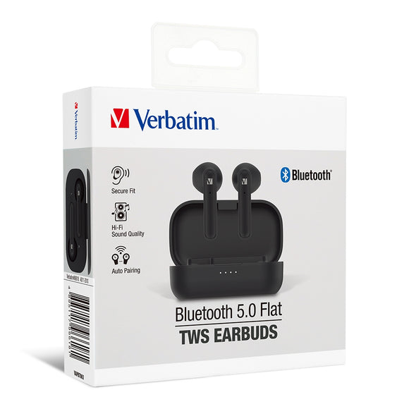 Verbatim Bluetooth 5.0 Flat TWS Earbud/ 藍牙5.0平耳式真無線耳機 (66618/66619/66621/66701)