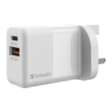 Verbatim Dual Port 20W PD & QC 3.0 USB充電器 (66633)
