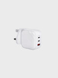 UNIQ VERGE PRO 66W GAN USB-C WALL CHARGER (UK) - CLOUD (WHITE)